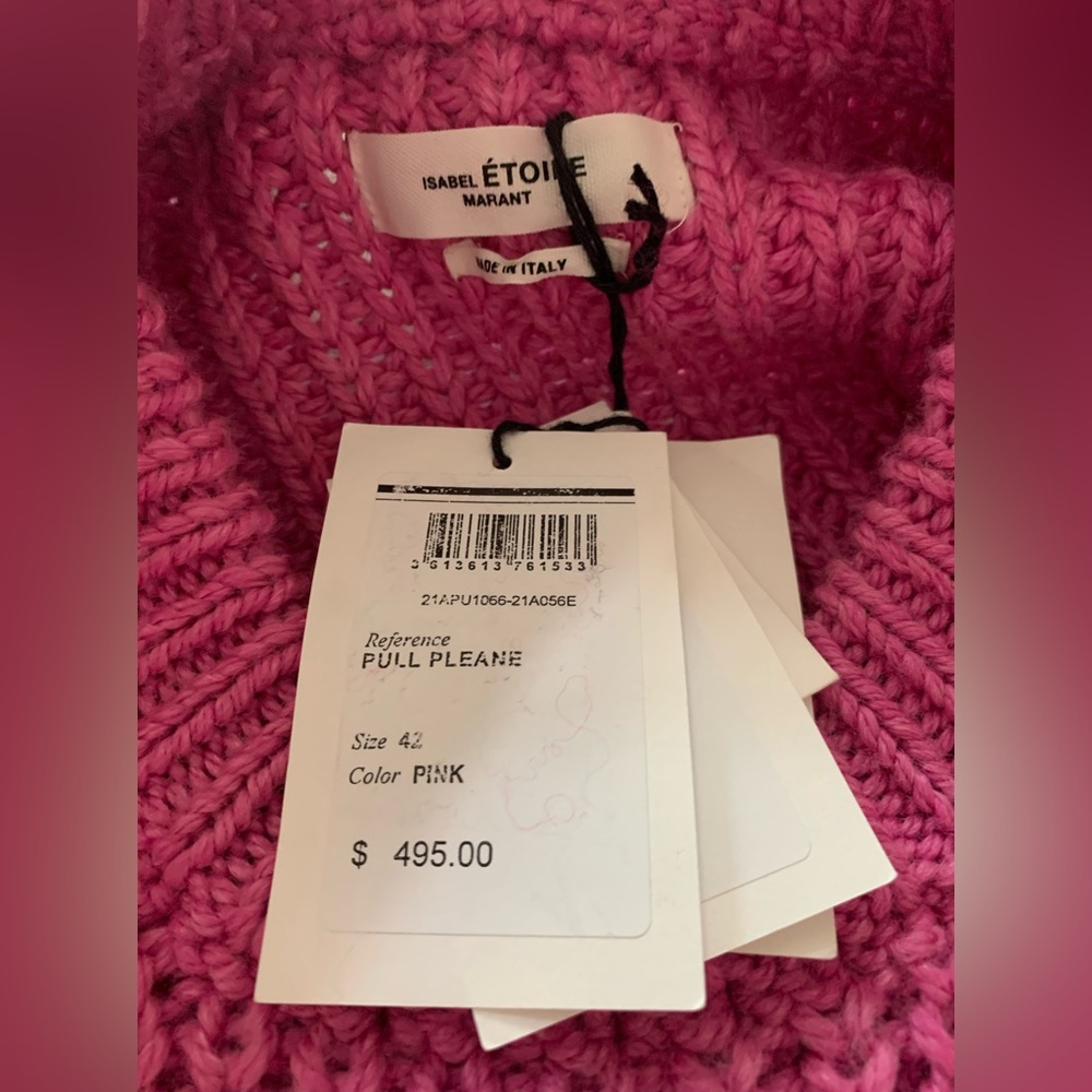 Isabel marant sweater pink new with tag size 42 US 10, M original price $495